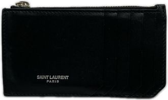 Saint Laurent Black Leather Coin Purse/Coin Case (Pre-Owned)