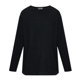 Yohji Yamamoto Jersey de lana 140S de punto sencillo con cuello redondo y manga larga - Knitwear - Hombre - Negro - M