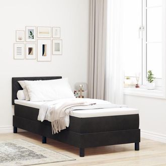 vidaXL Cama Con Somier Y Colch&oacute;n Con Colch&oacute;n Negro 80 X 200 Cm Tela