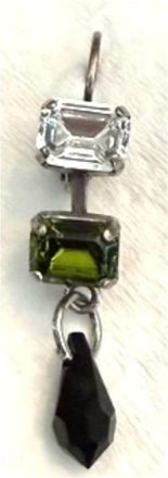Mariana Womens Dangle Earrings In Black/green / Clear