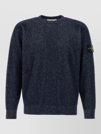 Stone Island crew neck cotton blend knit sweater