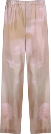 Fabiana Filippi Broeken, Dames, Bruin, S, Gedrukte broek met elastische tailleband