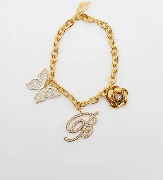 Blumarine Bracciale Blumarine in ottone con ciondoli di strass