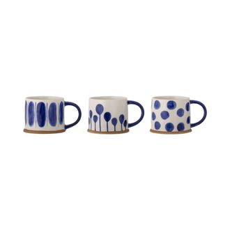 Bloomingville Tazas de gres azul ( lote de 3 )
