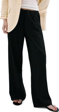 Mango Drawstring Pants in Black at Nordstrom, Size X-Small