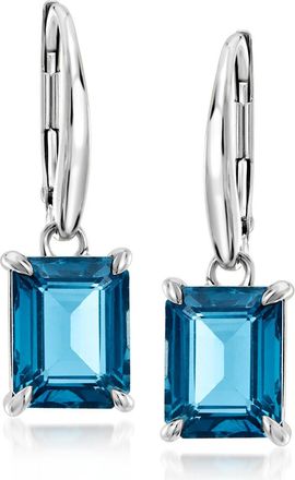 Ross-Simons London Blue Topaz Drop Earrings in Sterling Silver