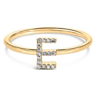 House of Brilliance 10K Gold Diamond Accent Initial A-Z Ring