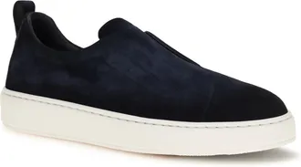 Santoni Suede Slip-On Sneakers - Blue