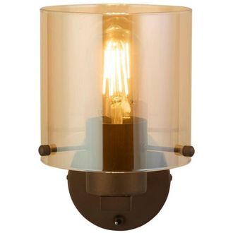 Searchlight Searchlight Sweden Aplique De Pared De 1 Luz En Metal Color Moca Y Cristal &Aacute;mbar