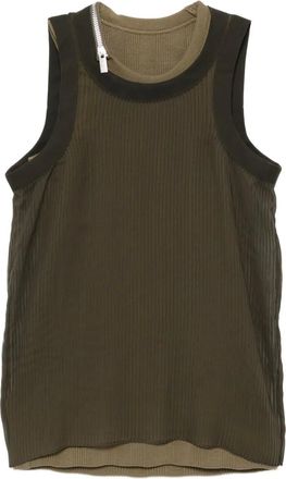 sacai Canotta plissettata - Verde