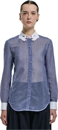 Vivetta Vivetta, Overhemden, Dames, Blauw, XS, Katoen, Camicia a righe