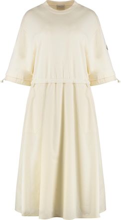 Moncler Womens Cotton Dress - Ivory - Size Medium