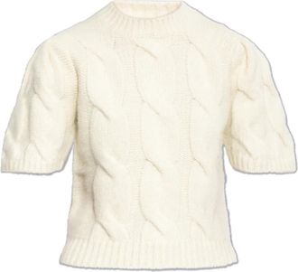 Anine Bing Top Brittany - Dames - Ronde hals truien - Beige - L - Wol - Truien & Vesten