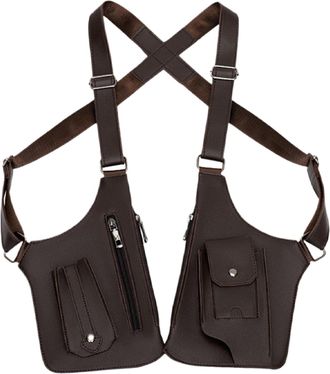 Generic Men Anti Underarm Shoulder Bag,Adjustable Leather Shoulder Bag For Men - PU Leather Anti Theft Harness For Men, Double-Shoulder Bag, Underarm Strap Wa