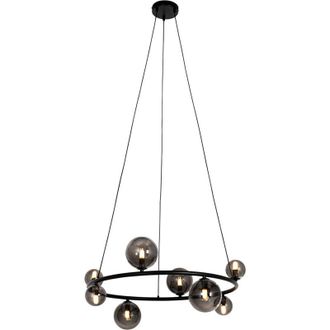 QAZQA Lampada a sospensione monaco - Design - Acciaio - Grigio/Nero - Tondo Max. 8 x Watt