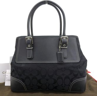 Coach Signature Canvas Leather Tote Bag