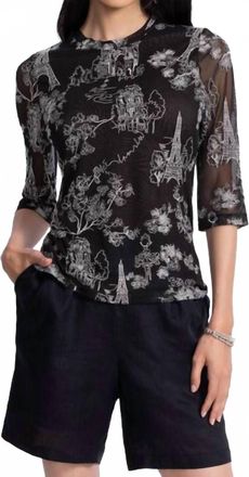 Johnny Was Kaia Mesh Tee Louise In Black