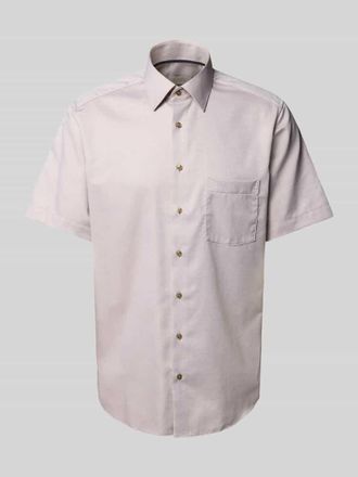 Eterna Modern Fit Kurzarmhemd mit Knopfleiste in Sand, Gr&ouml;&szlig;e 43