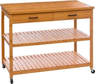 5five Simply Smart Five Simply Smart - Isola Per Cucina 4 Livelli Con Ruote In Bambù 90x108cm