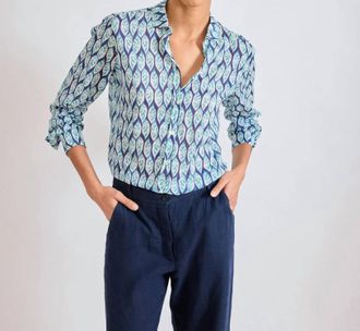 Hartford Corazon Woven Cotton Shirt In Blue