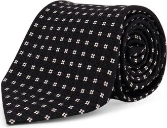 Tom Ford Accessoires, Heren, Zwart, ONE Size, Micro-pattern Silk Tie