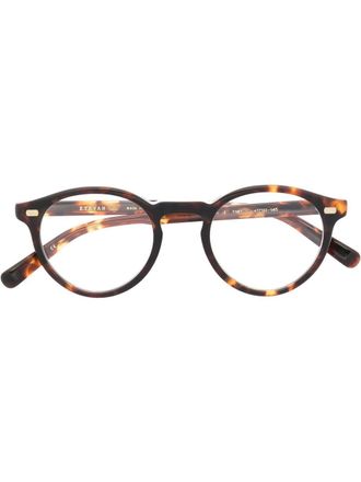 Eyevan 7285 tortoiseshell round-frame glasses - Brown