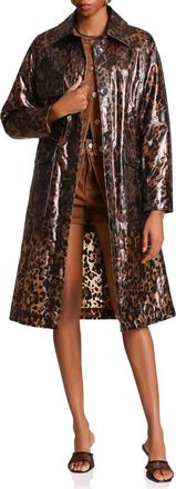 Avec Les Filles Leopard Print Rain Trench Coat at Nordstrom, Size Medium