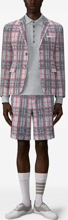 Thom Browne Polo a maniche lunghe con dettaglio a 4 righe - Grigio