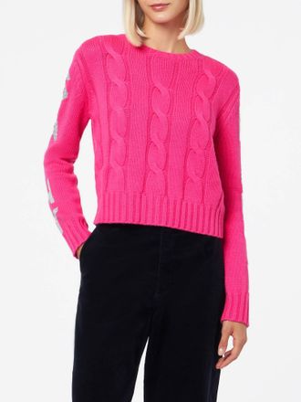 MC2 Saint Barth Woman Crewneck Braided Sweater With Saint Barth Lurex Jacquard