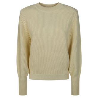 Victoria Beckham Round-neck Knitwear, female, Beige, Size: XS Relaxed Jumper