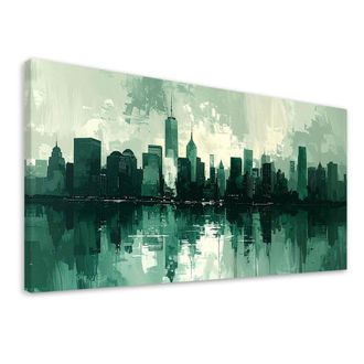 Feeby Cuadro En Lienzo, Edificios Modernos De La Ciudad Verde, 120x60