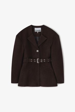 Ganni Brown Wool Jacket - Size 10/12