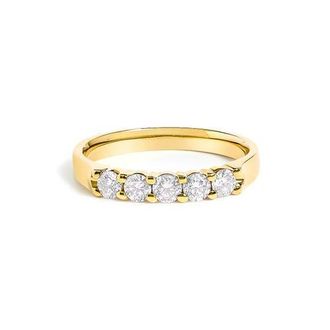 House of Brilliance 14K Gold 1/2 Ctw Diamond 5 Stone Band Ring in Yellow Gold at Nordstrom, Size 4.5
