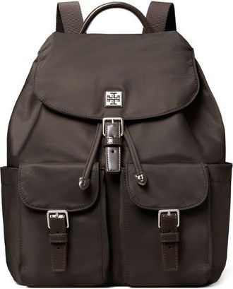 Tory Burch Virgina Nylon Backpack in Dark Brown at Nordstrom