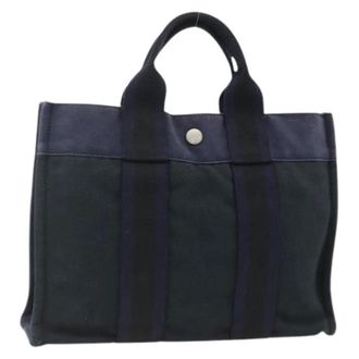 Herm&egrave;s Pre-owned Vintage Canvas Tote - Pre-owned - Mujer - Azul - ONE SIZE