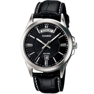Casio Male DRESS Japan / South Korea Fashion Waterproof Mens Black Analog MTP-1381L-1A