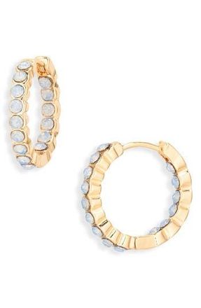 Nordstrom Rack Pav&eacute; Crystal Hoop Earrings in Light Sapphire- Gold at Nordstrom Rack