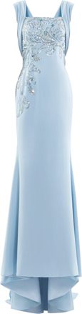 Saiid Kobeisy Embellished Long Crepe Dress