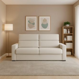 Dmora Sof&aacute; Fijo 2 Plazas Letino, Desenfundable, Hidrorrepelente Hecho En Italia, Lavable, 200x95x100h Cm Beige