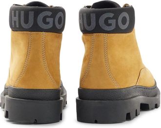 HUGO BOSS Mens Graham Halb Boot Yellow Nubuck Leather Rubber