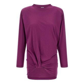 Balenciaga Tucked Long Sleeves T-shirt - Dames - Tops - Paars - Maat: S Katoen