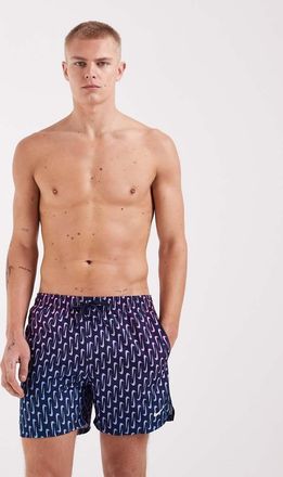 Nike Nike - Pantaloncini da bagno stile pallavolo da 13 cm blu navy con stampa del logo Nike