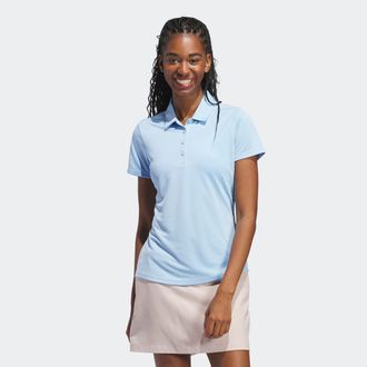 adidas Poloshirt ADIDAS PERFORMANCE SOLID PERFORMANCE SHORT SLEEVE F&Uuml;R DAMEN, Damen, Gr. XXL, transparent (clear sky), Obermaterial: 100% Polyester, Shirts P