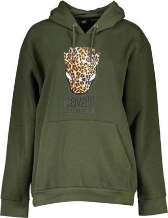Cavalli Sweatshirt met lange mouwen - Dames - Hoodies - Groen - L - Katoen - Hoodies & sweatvesten