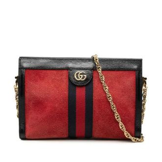 Gucci Pre-owned Suede Crossbody Bag - Dames - Pre-owned - Rood - Maat: ONE Size Su&egrave;de