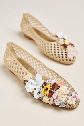 Anthropologie Heavenly Jelly Flower Flats