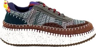 Renato Garini Womens Alexis Patchwork Sneaker In Blue/grey/purple