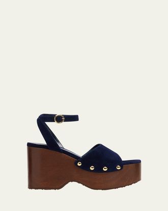 Gianvito Rossi Suede Ankle-Strap Platform Sandals