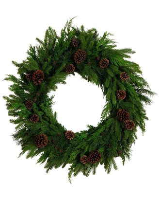Nearly Natural 30In. Artificial Norfolk Mixed Pine Wreath