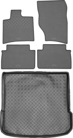 OEM Juego De Alfombrillas De Goma Para Audi Q7 I 4l Suv (2005-2015) + Alfombrilla Para El Maletero